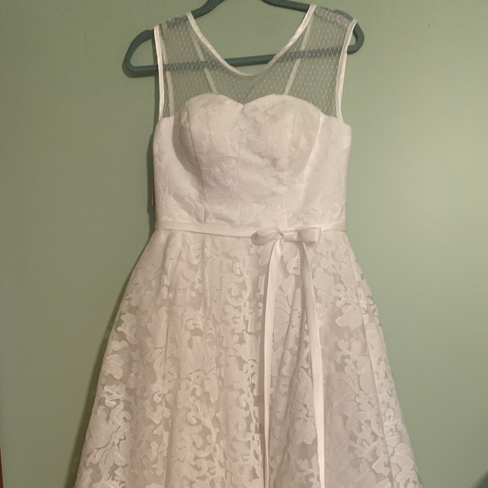 Tea length bridal dress